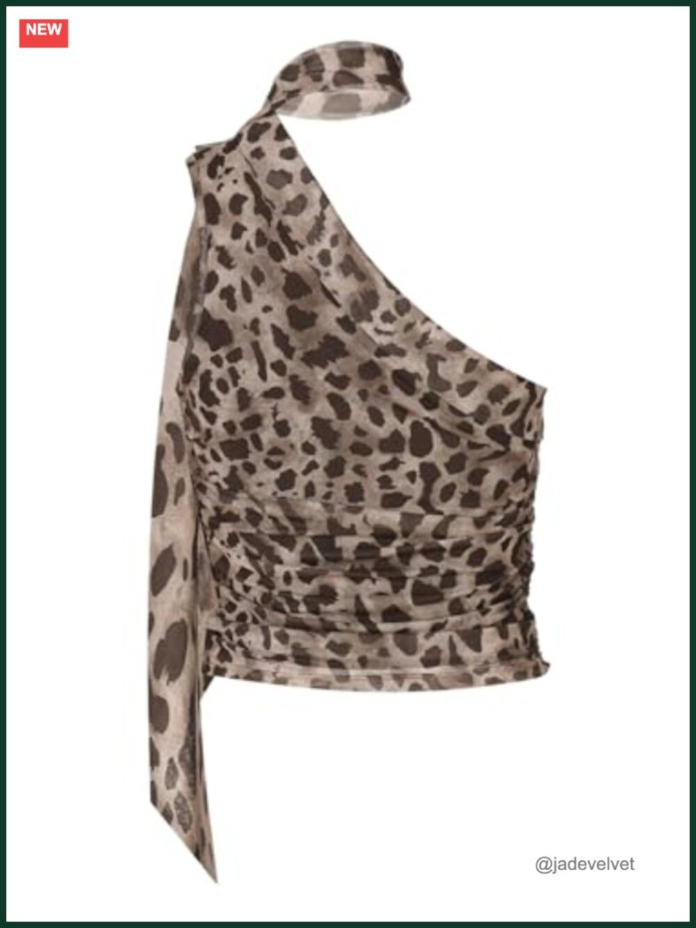 Y2K Leopard Polka Dot Halter Asymmetrical Neck Crop Top
